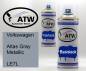 Preview: Volkswagen, Atlas Gray Metallic, LE7L: 400ml Sprühdose + 400ml Klarlack - Set, von ATW Autoteile West.